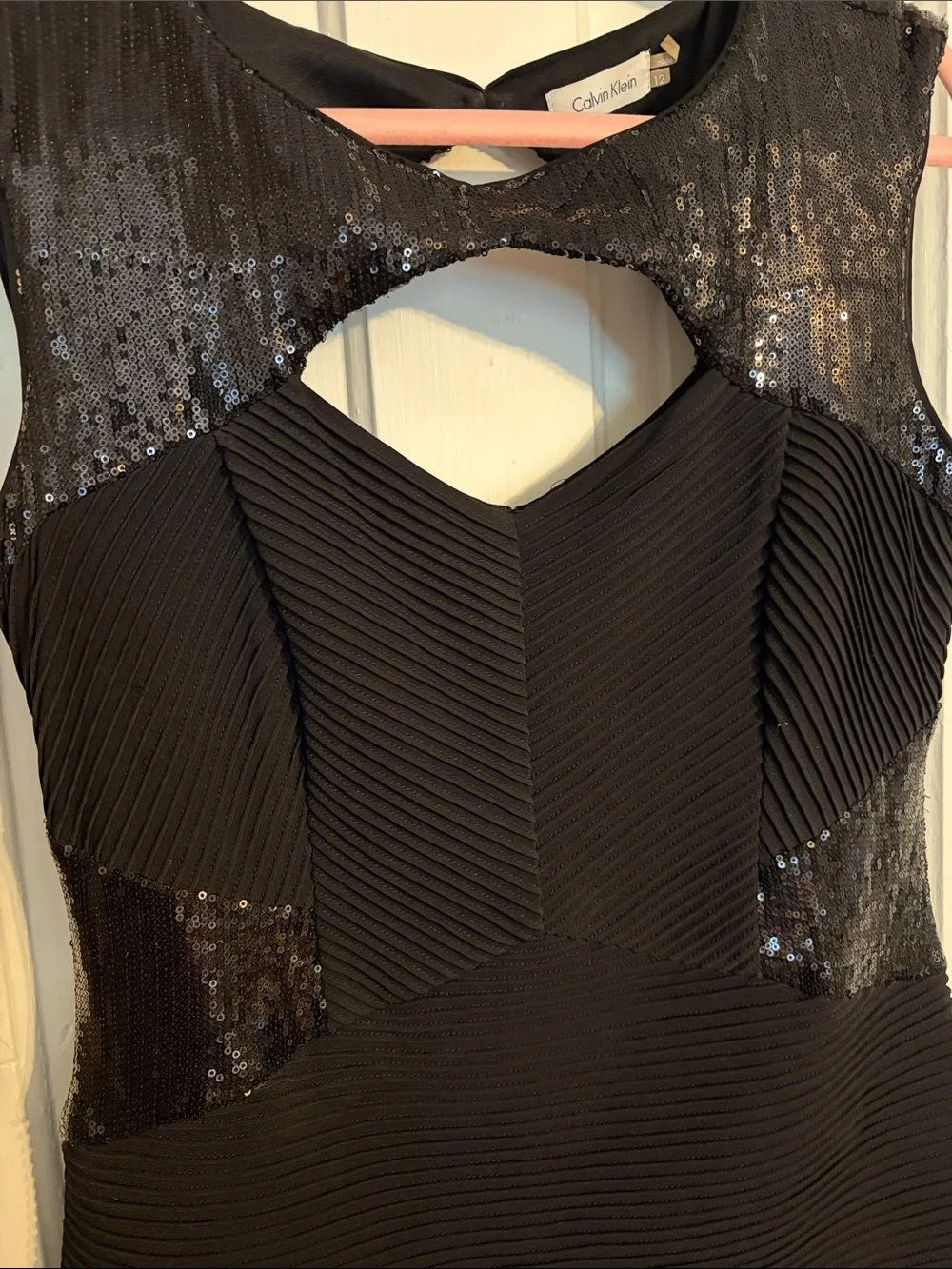 Calvin Klein Black Sequin Cutout Mini Dress